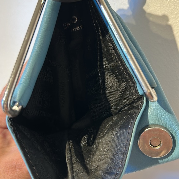 Renato Angi Venezia blue wristlet soft leather magnetic / zipper Italy - Picture 10 of 10